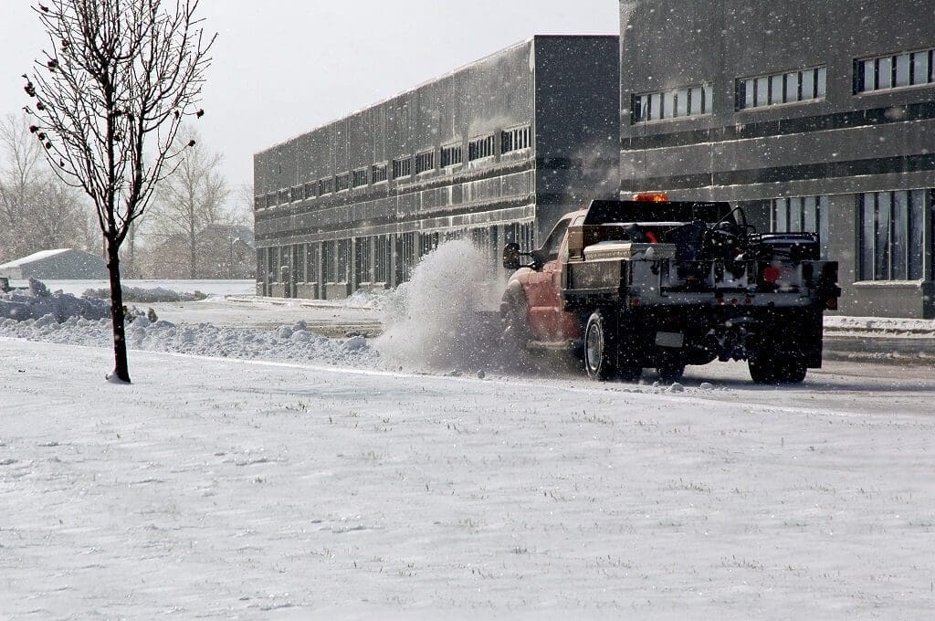 Commercial Snow Plowing in Winter Wisconsin