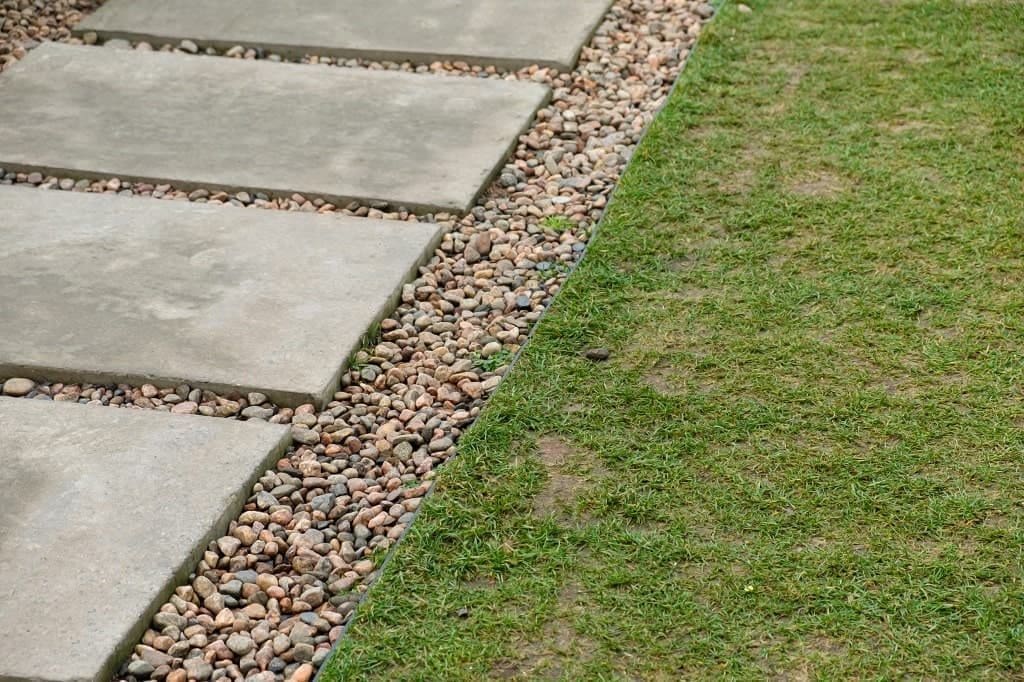 drainage from rubble near a stone path.